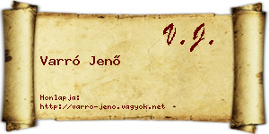 Varró Jenő névjegykártya