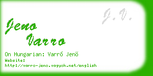 jeno varro business card