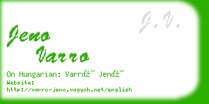 jeno varro business card